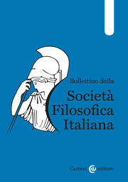 Cover: Bollettino della società filosofica italiana - 1129-5643